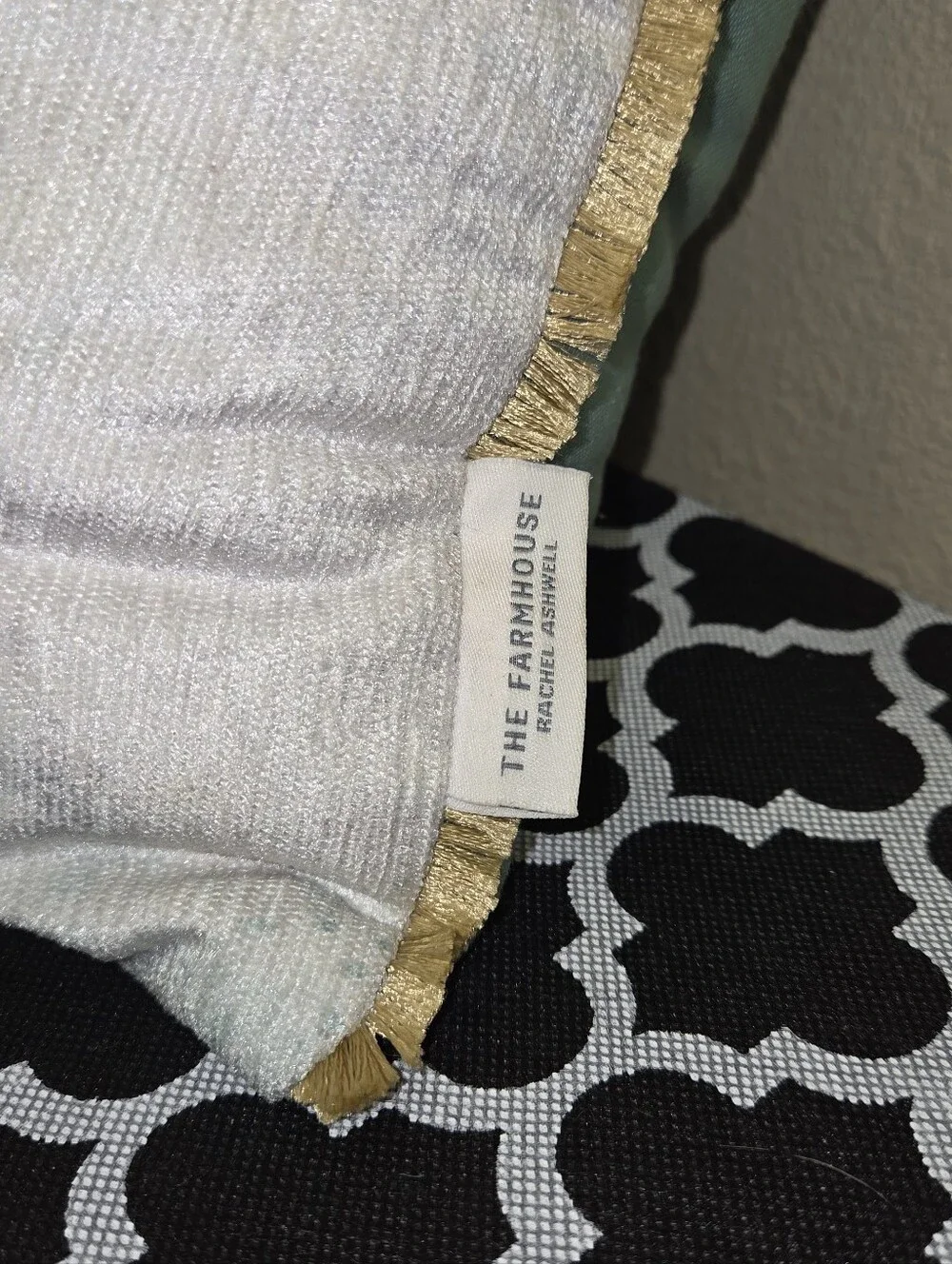 Farmhouse by Rachel Ashwell beaded dragonfly Lumbar Accent Pillow